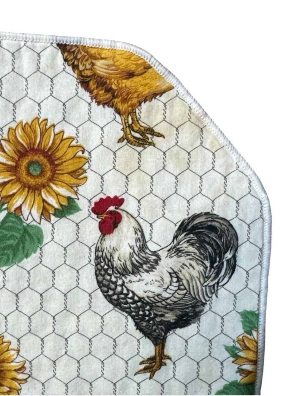 Vintage Sharon Kessler Chicken Sunflower Placemats & Napkins Set of 6